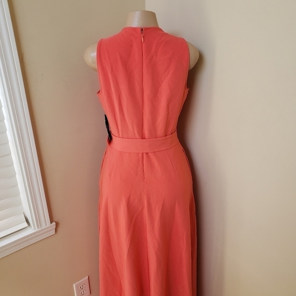 NEW YORK & CO. Peach Sleeveless Open Front Belted Dress - Picture 6 of 12
